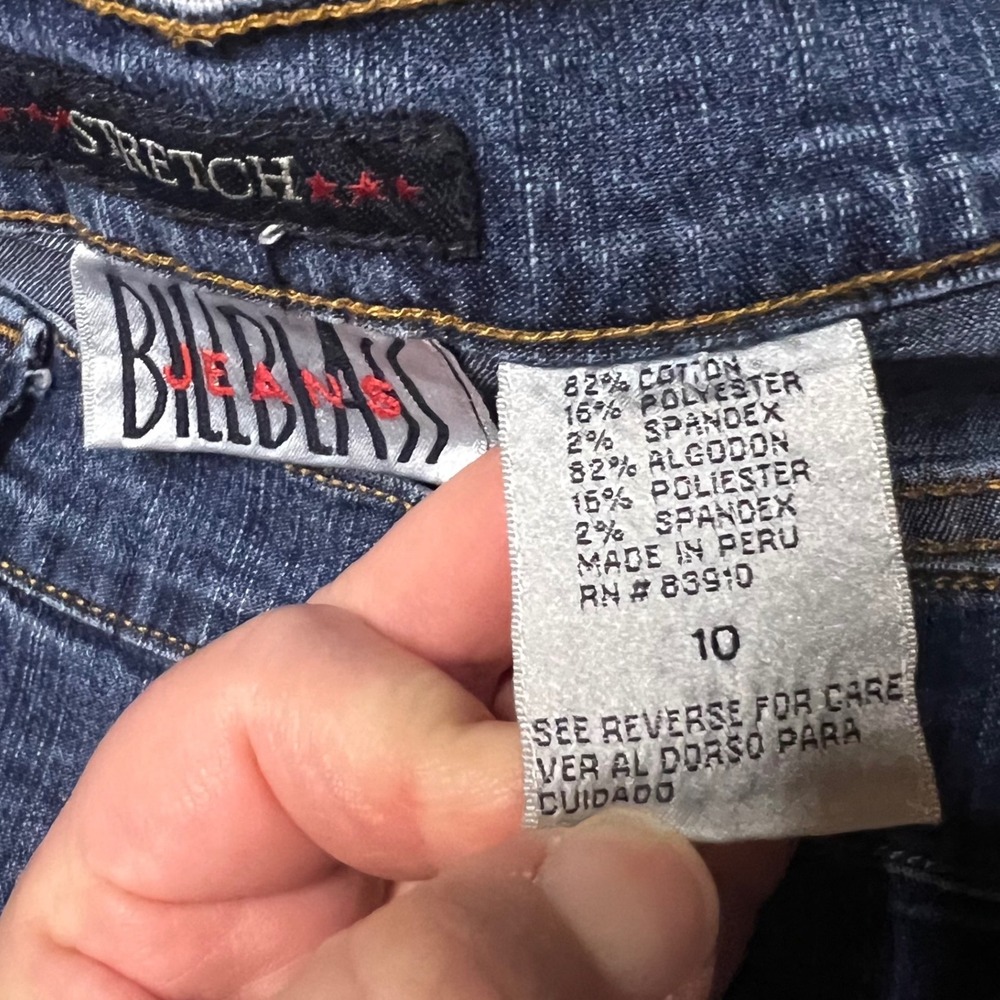 Bill Blass Jeans Womens 10 Blue Stretch Denim Shorts High Rise Seam Front Pocket - Picture 2 of 8